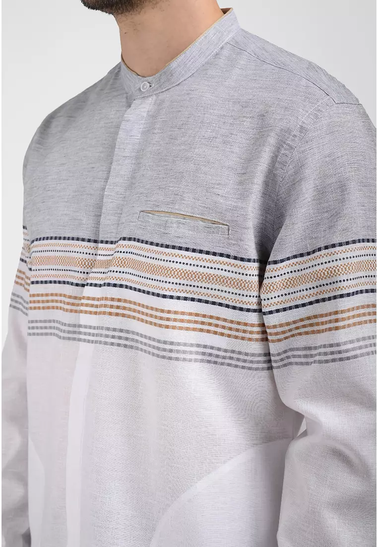 MOC Kemeja Koko Lengan Panjang Pria SHULAIMAN-WHITE