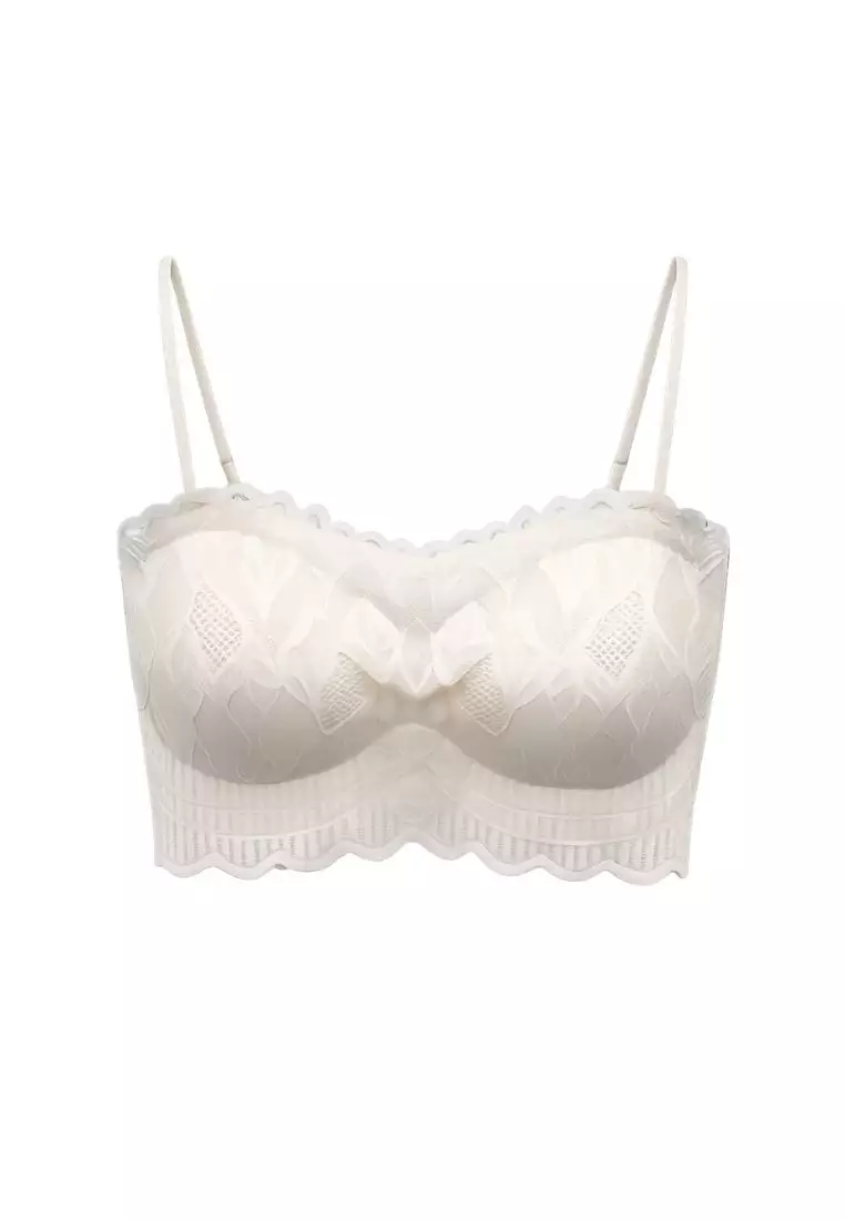 Premium Evelyn Bralette Top in White