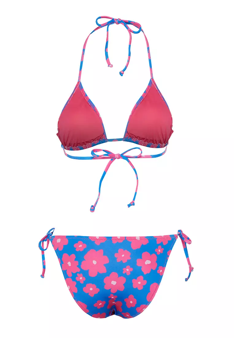 Trendyol Floral Patterned Triangle Tie Bikini Set 2025 | Buy Trendyol ...