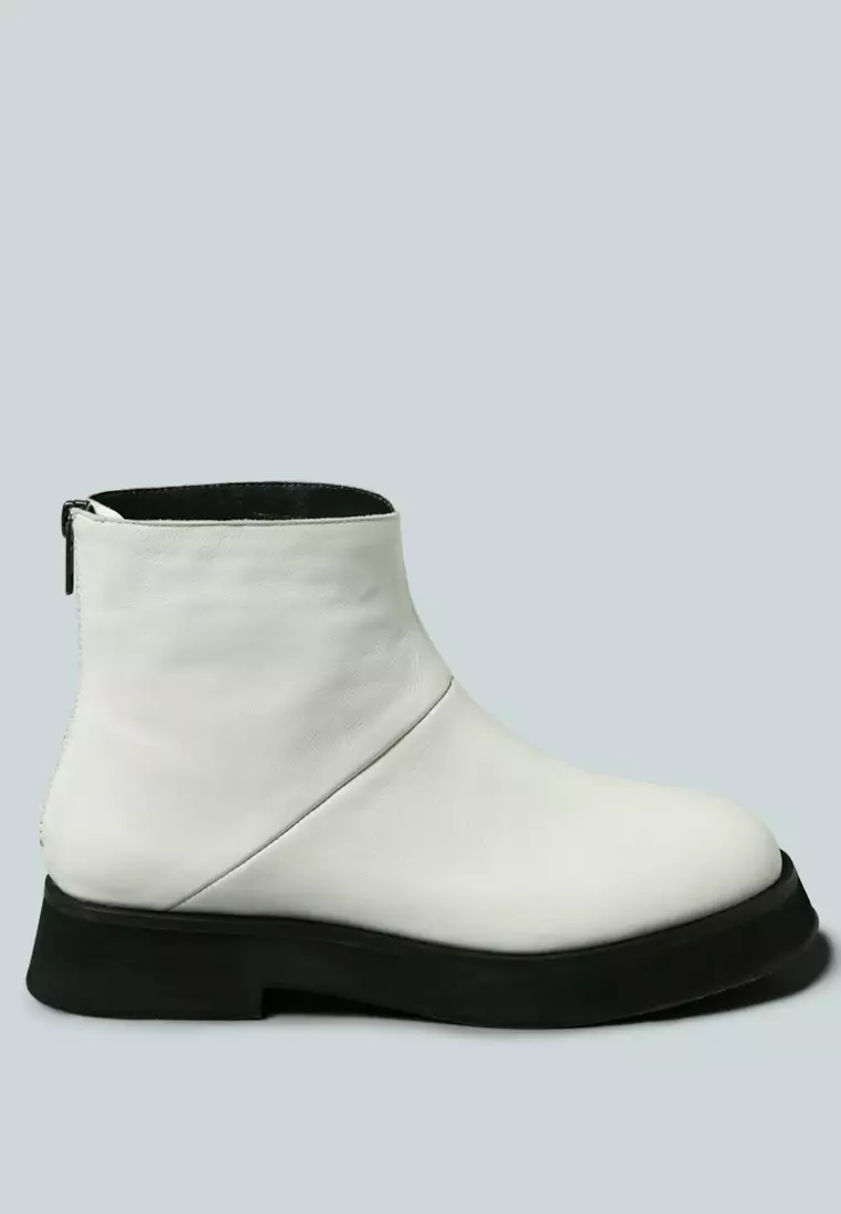 PALTROW Zip up White Ankle Boot Rag Co X