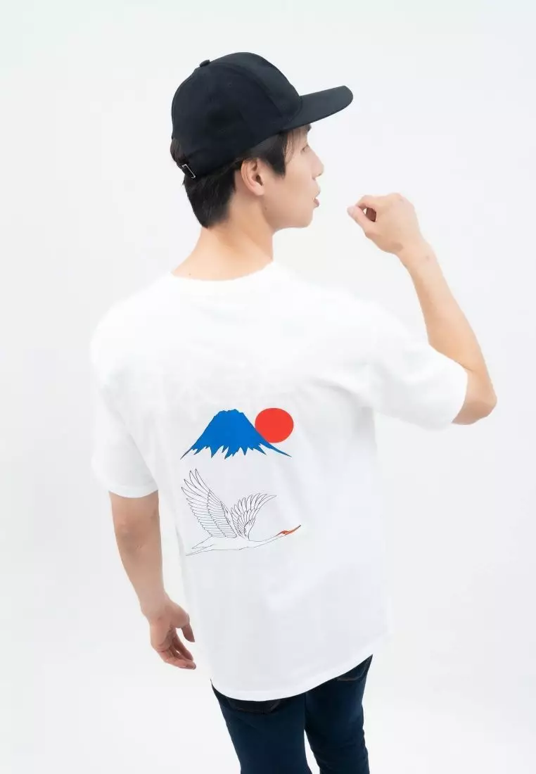Houseofcuff T-shirt Kaos Putih Motif Gunung Fuji Tersedia Size S - 4XL