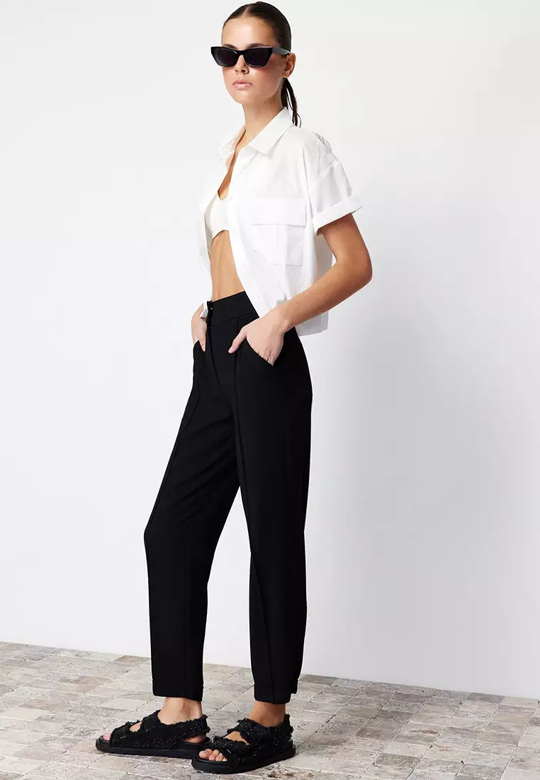 Buy Trendyol Pintuck Cigarette Trousers 2025 Online ZALORA