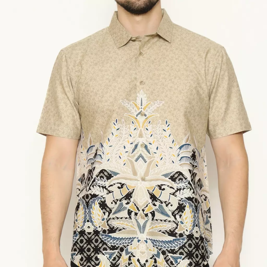 AMK Kemeja Batik Pria Lengan Pendek SHB Rafail S/S Khaki