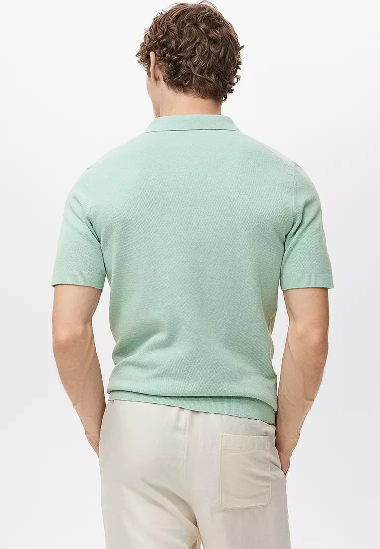 Fine-Knit Polo Shirt