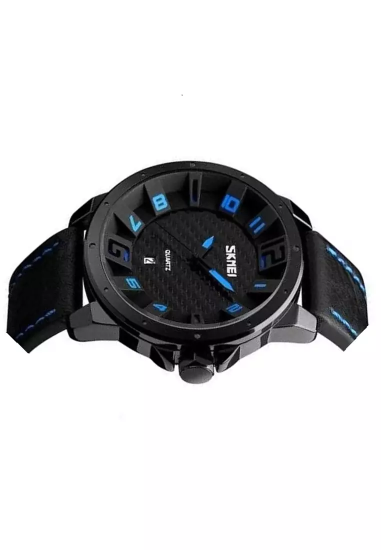 Jam Tangan Kasual Analog Pria Waterproof 30m Strap Tali Material PU Leather LC55 ORIGINAL