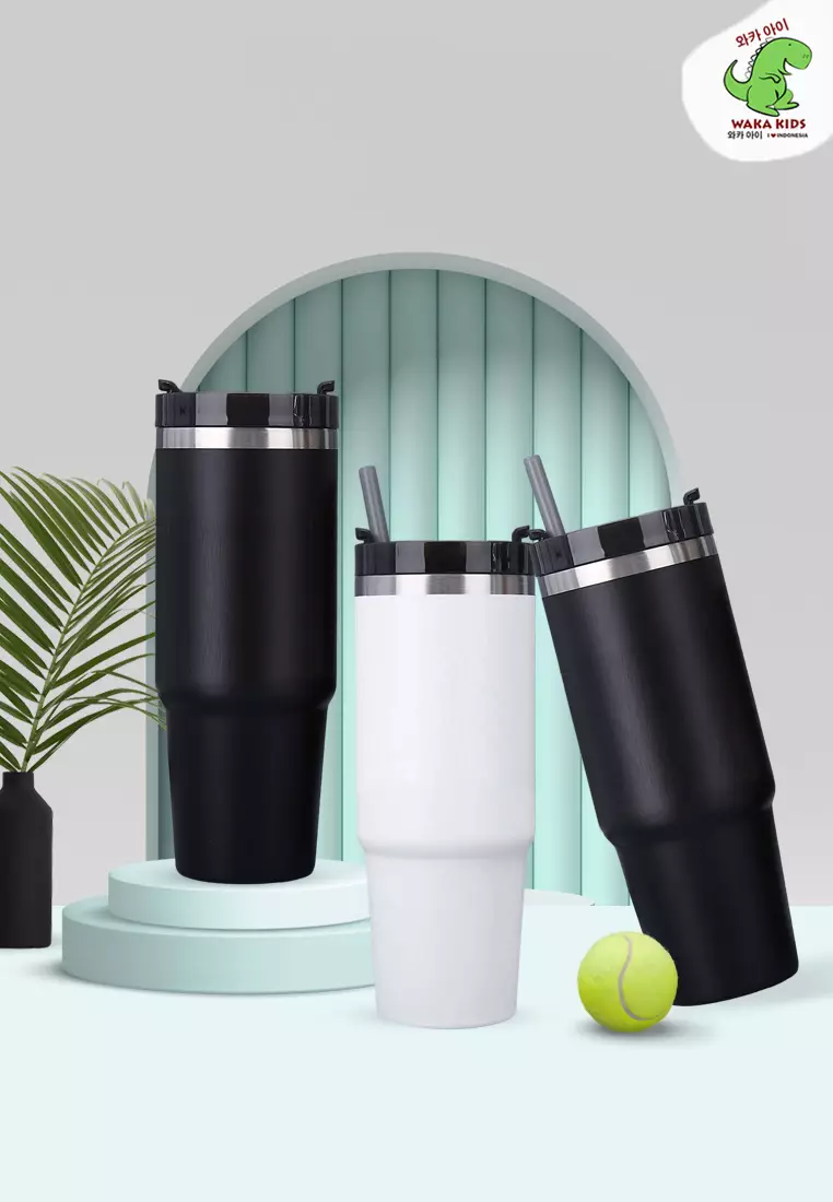 Wakakids Botol Minum Termos Stainless Steel Tumbler Vacuum Insulated Mug Jumbo Simple 900ml K1207 Venrc Putih