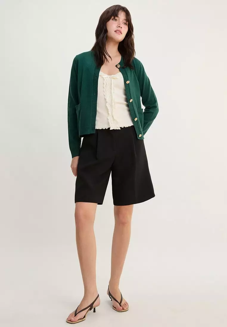 Knit Cardigan - Dark Green