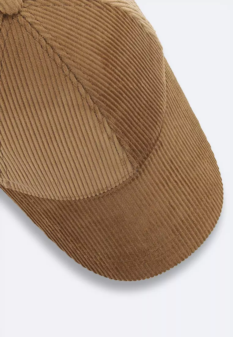 Men's Brown Corduroy 100% Cotton Sports Hat A32Y9203