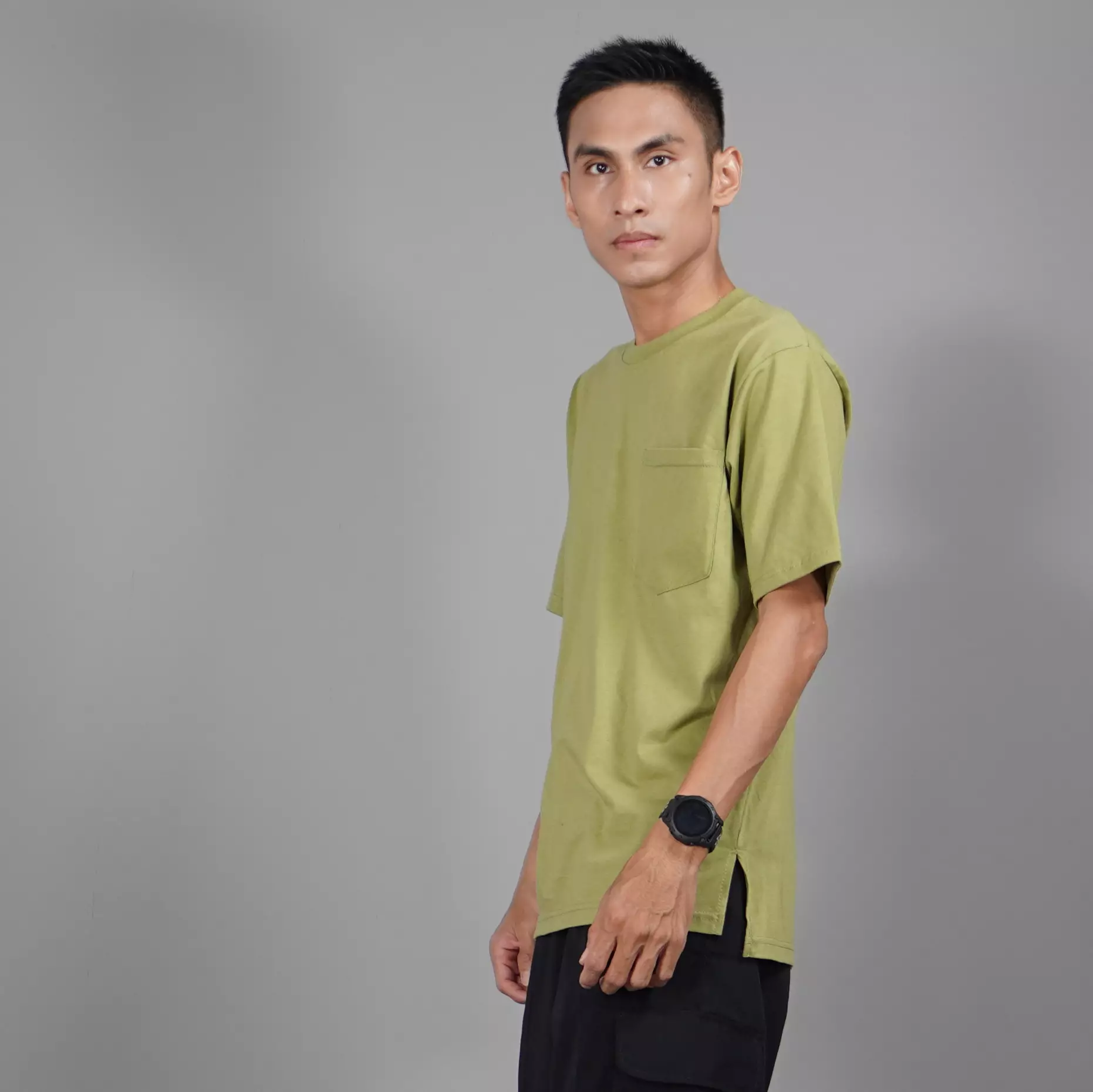  DANIEL Kaos Oversized Pria Kaos Polos Pria Oversized T-Shirt Polos Pria - Matcha