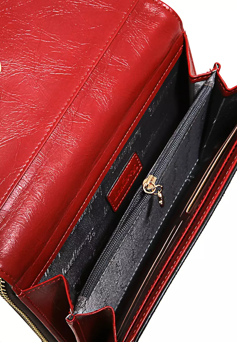 Dompet Wanita Model Panjang Long Wallet With Strap Handle Material Leather ORIGINAL