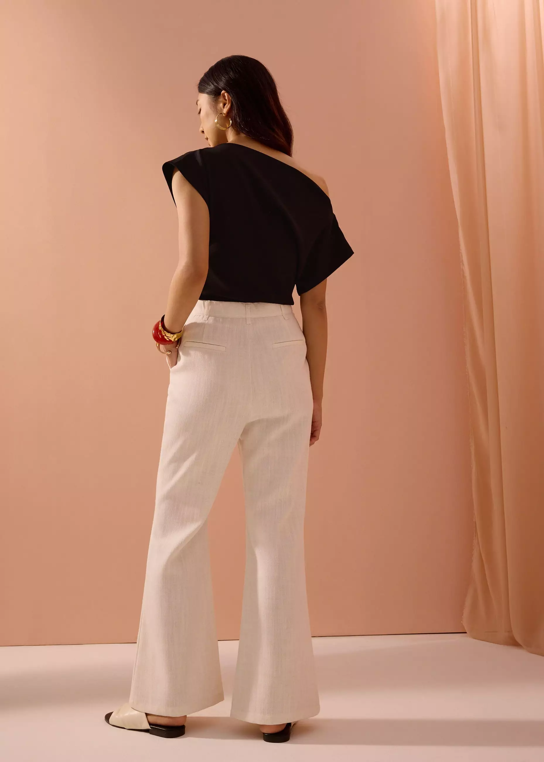 Celana Panjang Wanita - PETITE Leggy™ Pvara Textured Flare Pants