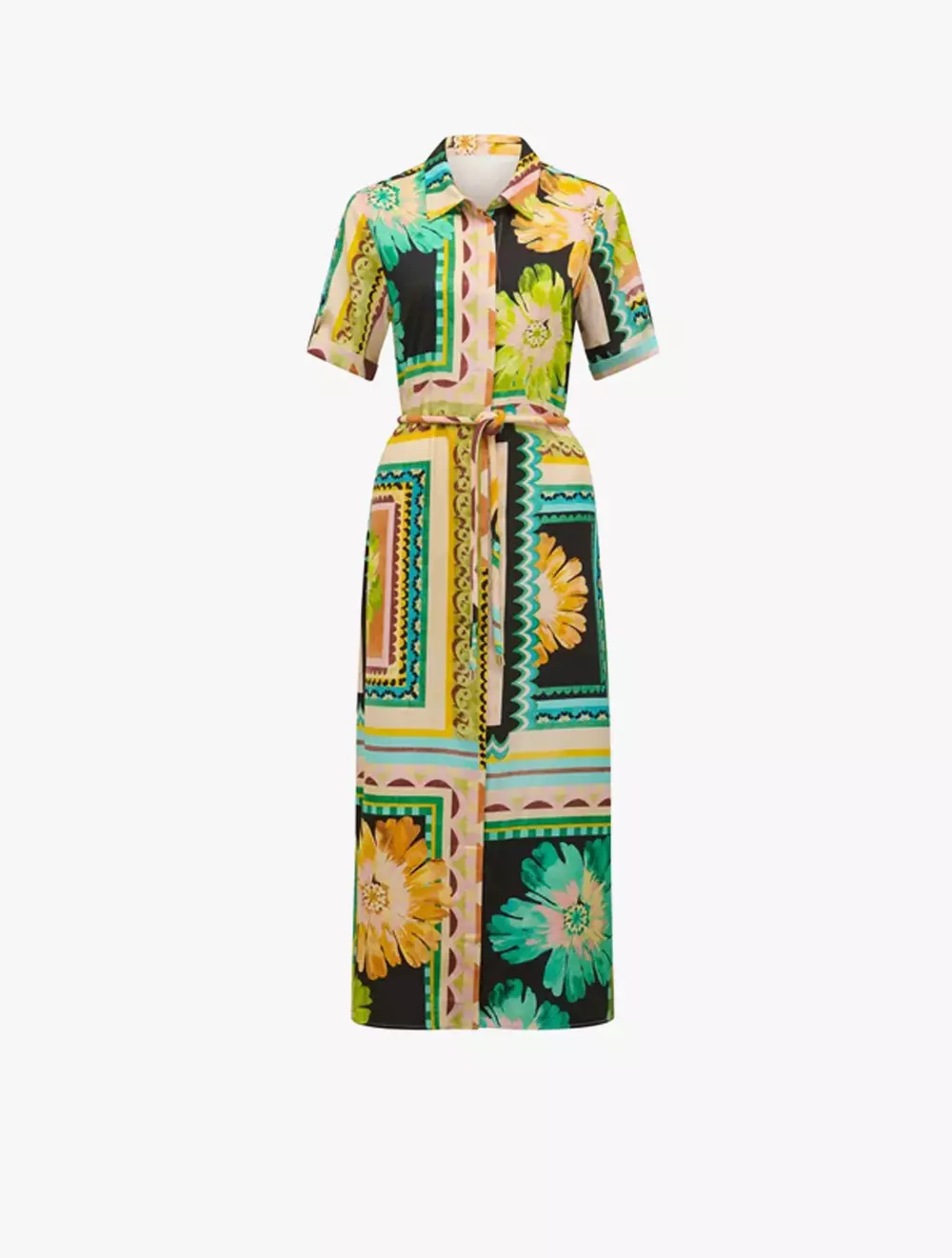 Mila Printed Shirt Midi Dress