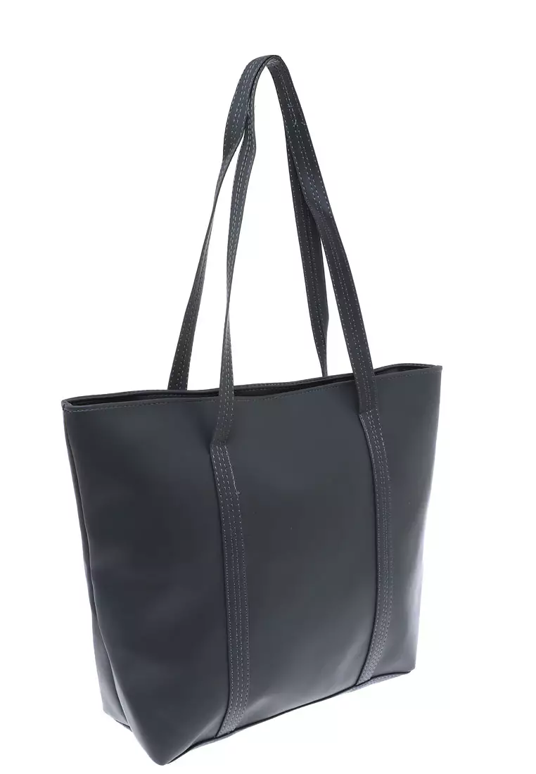 Kyla Tote Bags Woman Plain Design Simple Tas Wanita Casual Premium Quality - Abu