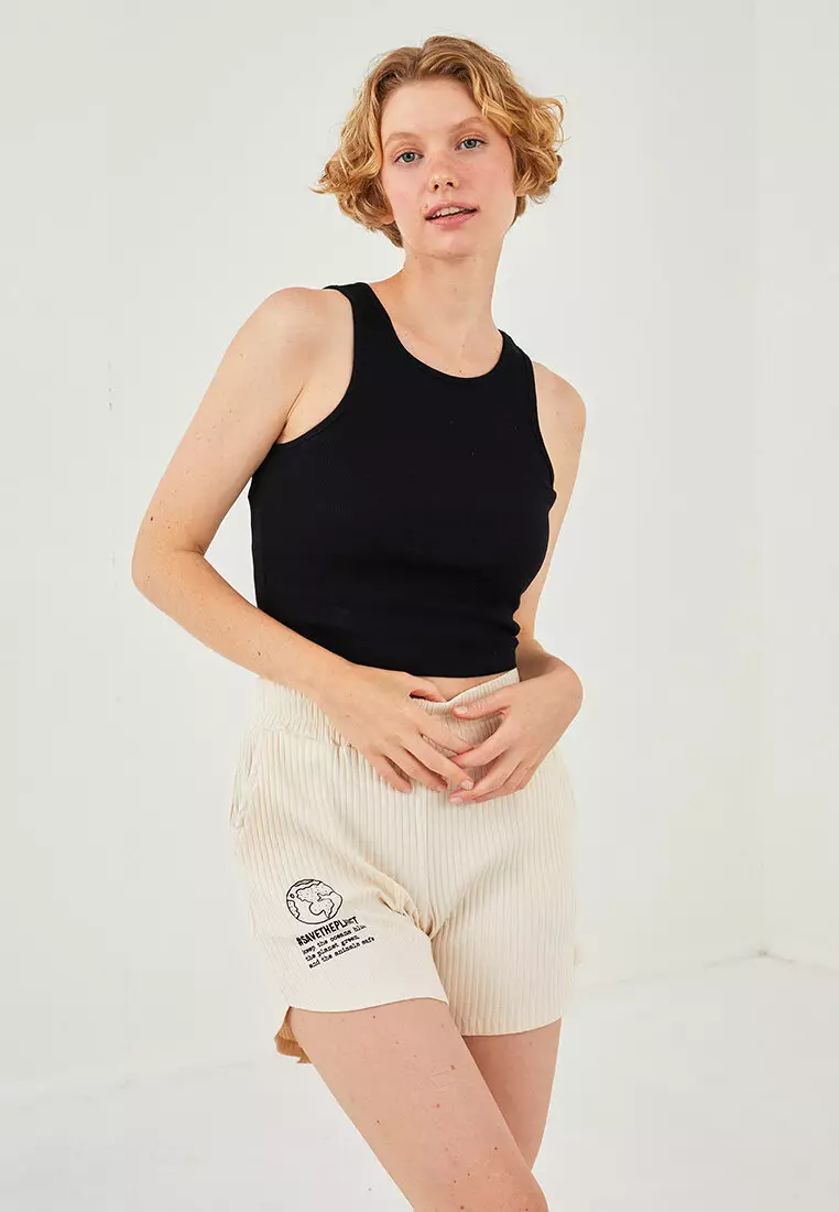 Women's bermuda shorts with elastic clearance waist