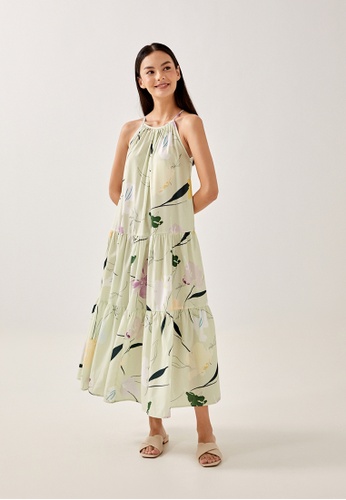 Love, Bonito green Moira Tiered Maxi Dress in Willowy Florals A181EAA3F5EABAGS_1