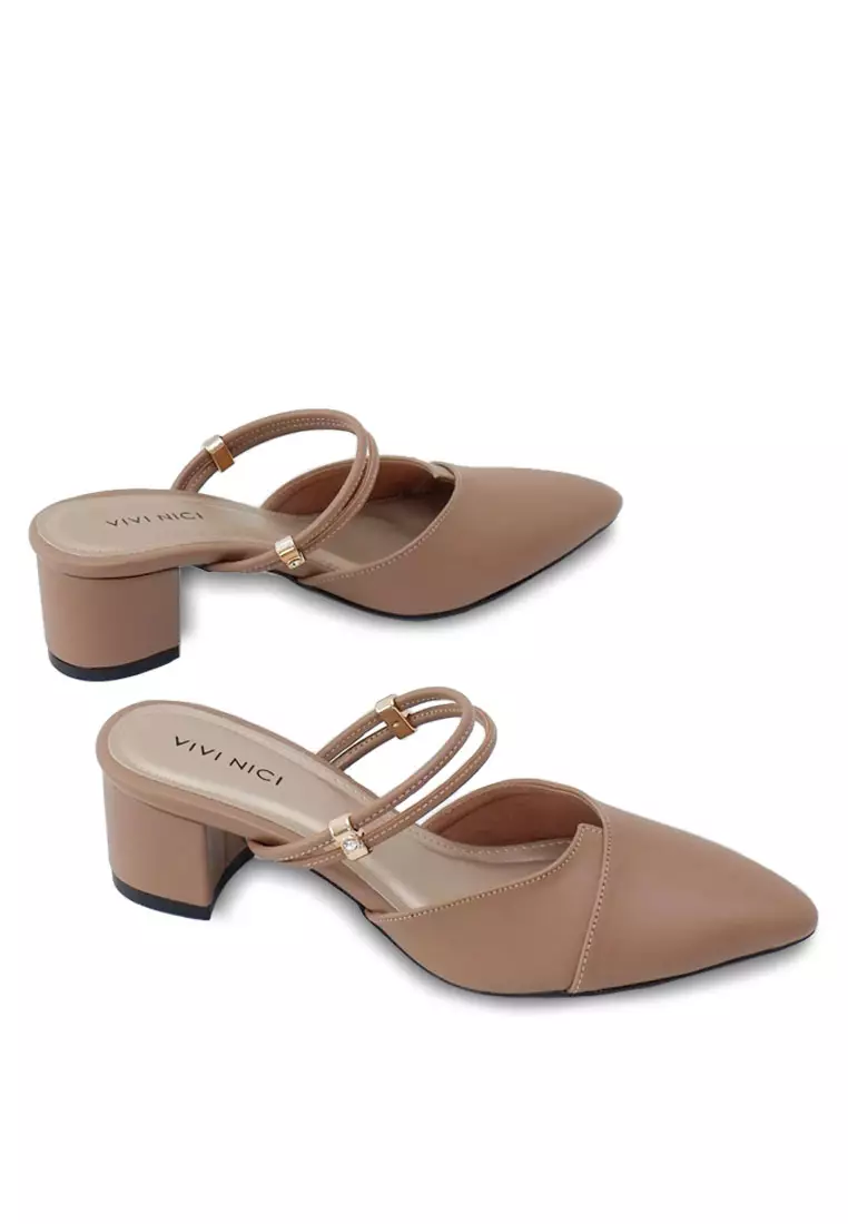 VIVI NICI - Rawles Sandal Mules Hak 5 cm Mocca
