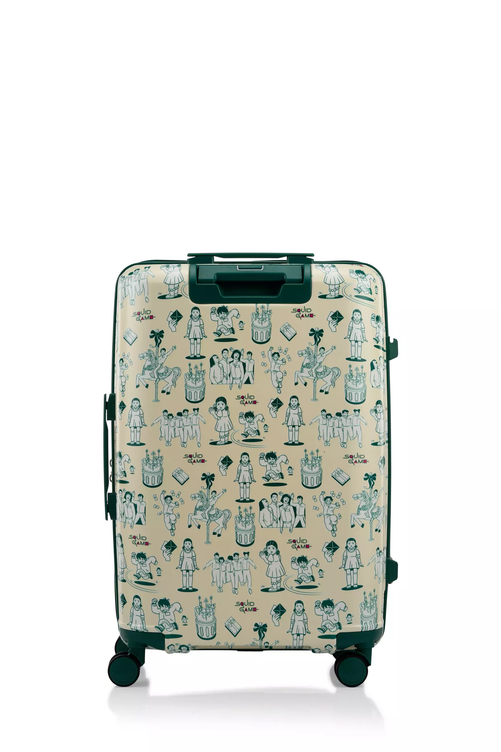 American Tourister Koper Hardcase Squid Game Spinner Medium 24 Inch TSA - Pearl/Deep Green