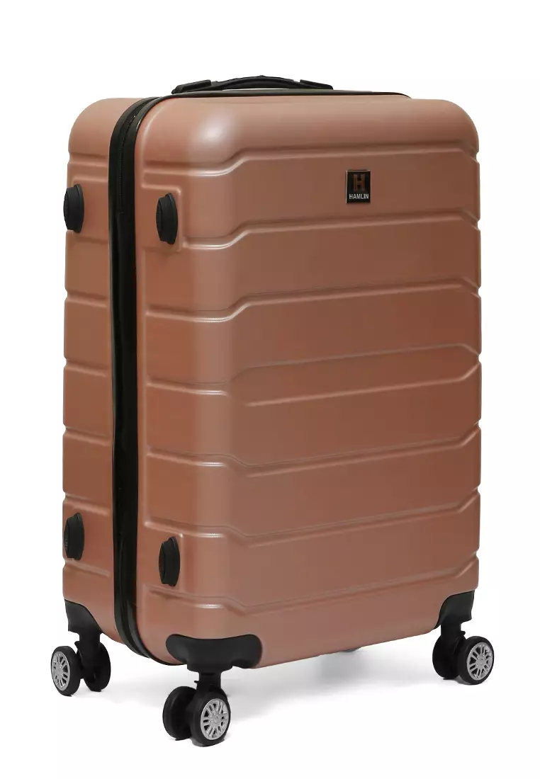 Austin Koper Hardcase Unisex Size 24 Inch Large Compartment Suitcase Combination Lock Material ABS+PVC Coated ORIGINAL - Rose Gold