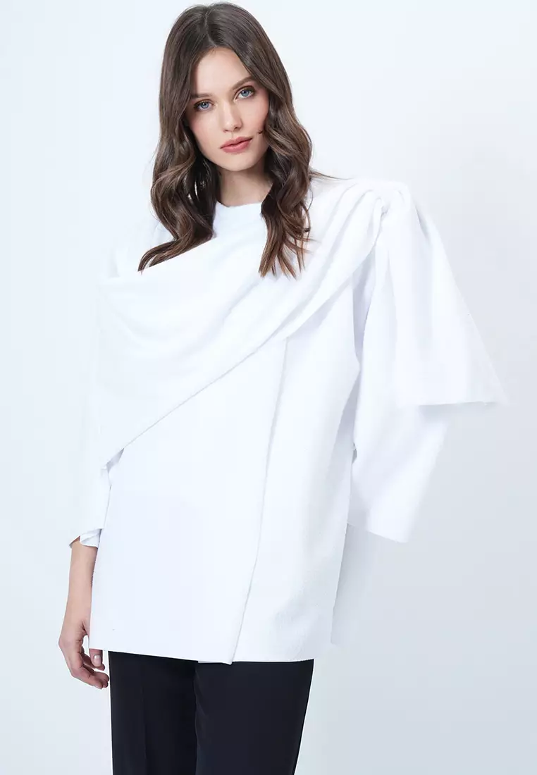 Shawl Detailed Fleece Jacket