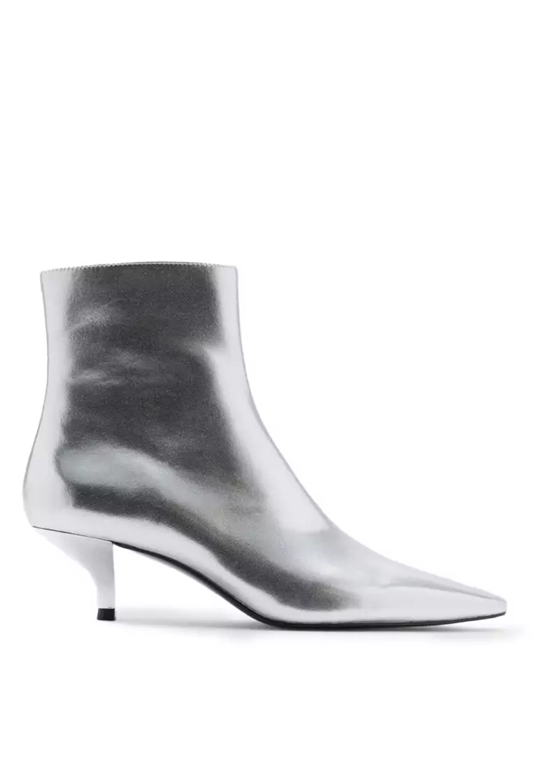 Discount on Mango  shoes - SKU: Metallic-Effect Pointed-Toe Boots