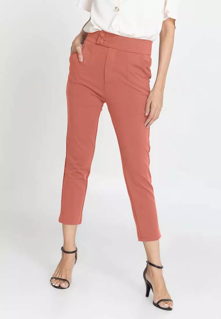 High-Waisted OGC Chino Cropped Workwear Pants for Women