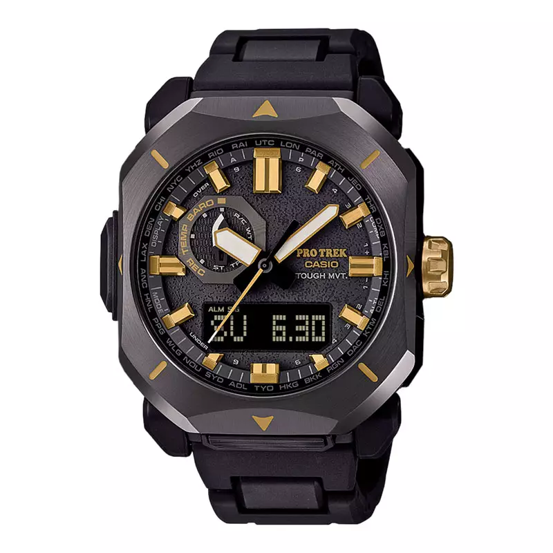 Jam Tangan Pria Casio Pro Trek PRW-6900ZE-1DR 50th Anniversary Zero To One Black Stainless Steel Band