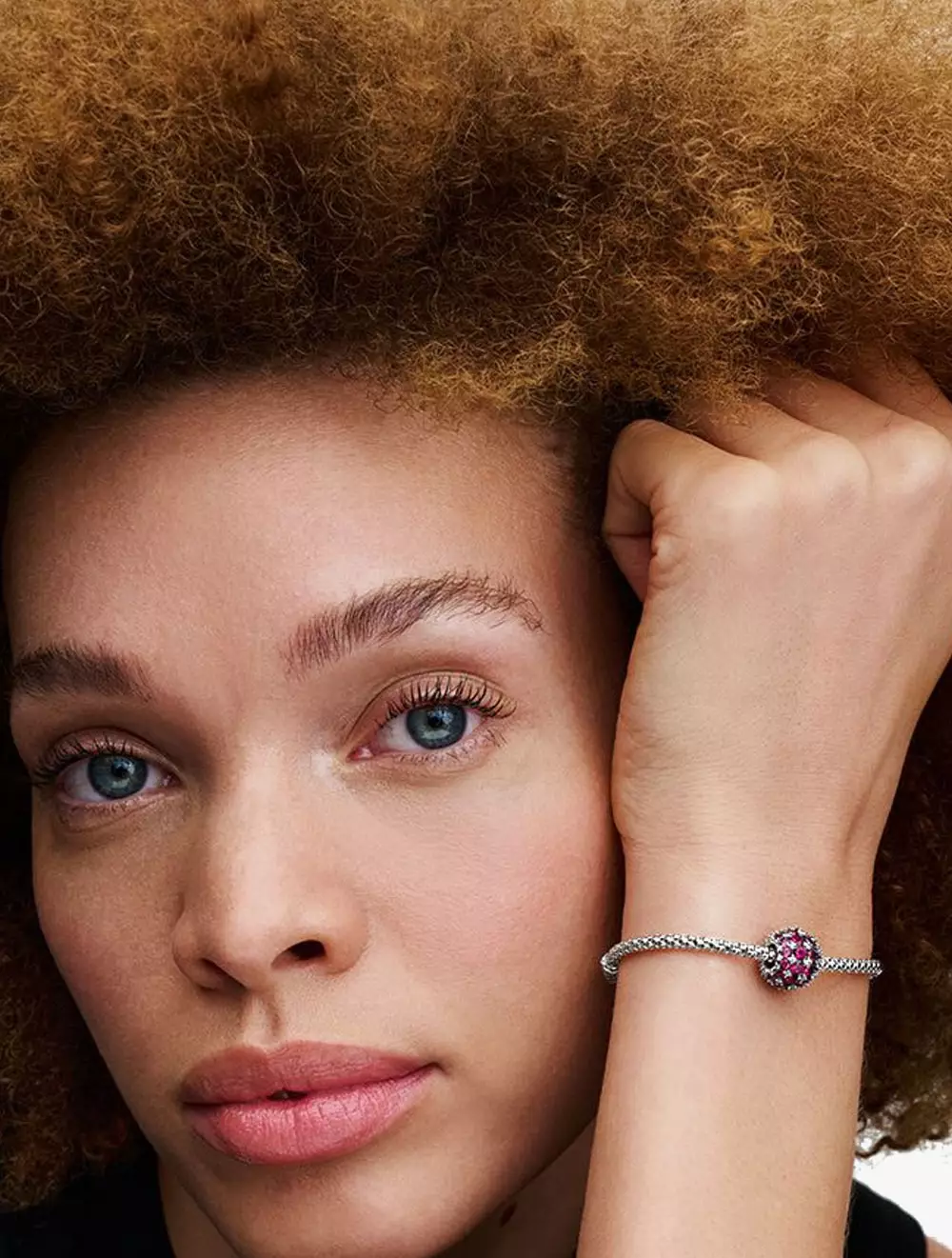 Sterling silver charm with cherries jubilee red crystal and clear cubic zirconia