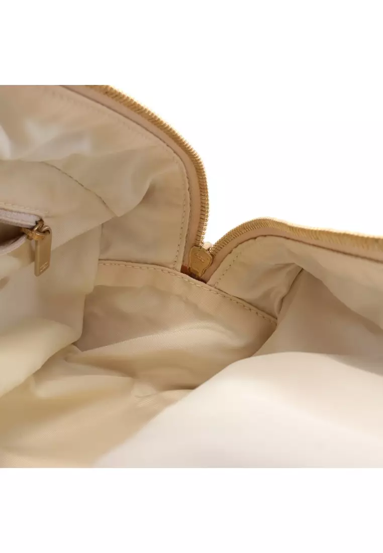 Chanel Beige Nylon Mini Boston Bag.  Luxury Accessories, Lot #75018
