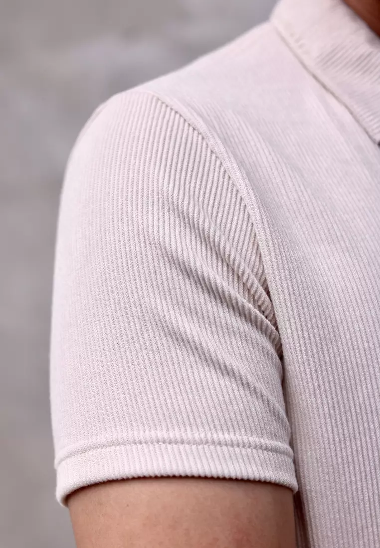 Kale VICO Beige / Polo Shirt Pria / Atasan Kaos Polo Rajut Pria