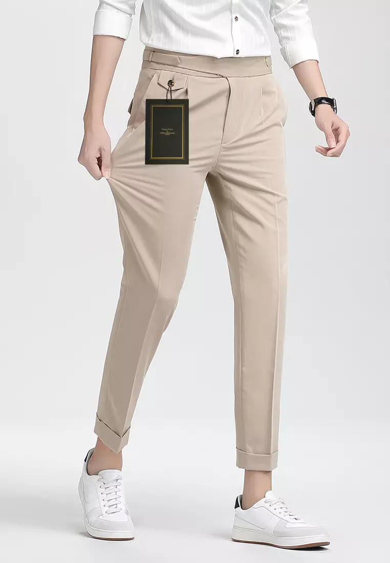 Thin Slim Fit Cropped Suit Pants DF1002A