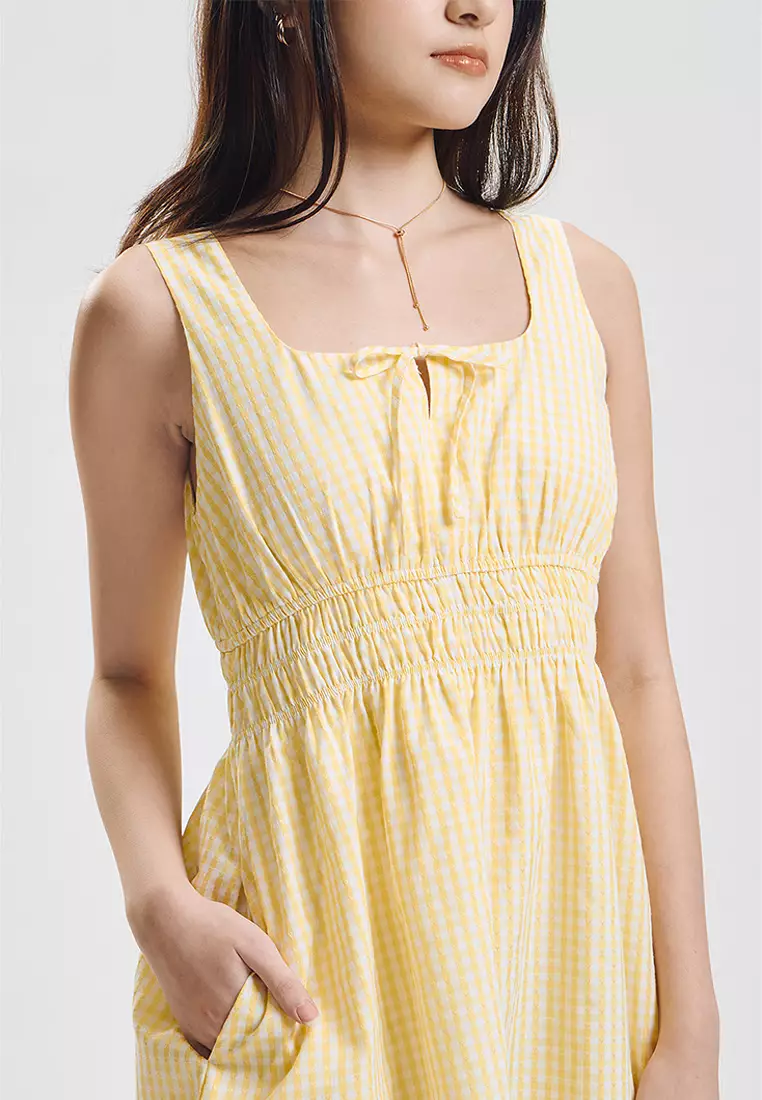 Sleeveless Gingham Mini Dress