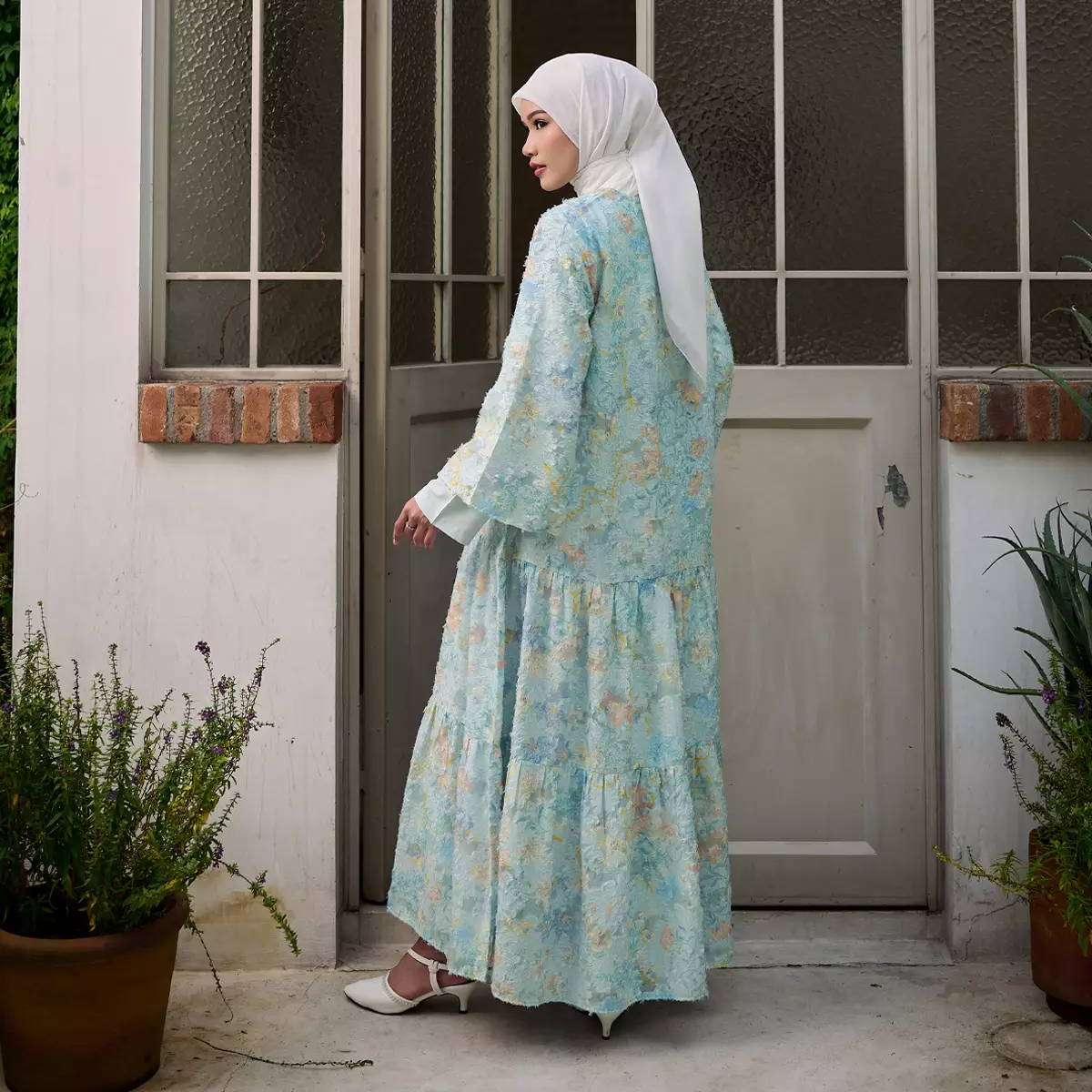 [Raya Collection] ZM Zaskia Mecca - Rilue Blue Plain - Gamis Wanita - Primadona Series Edisi Lilya Senja