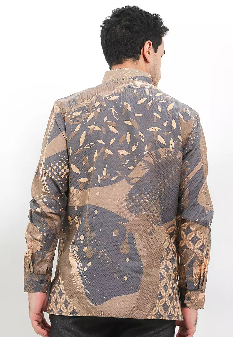 BATIK TALENTA EXCLUSIVE Lengan PANJNG DOBBY KATUN HALUS DAUN GUGUR