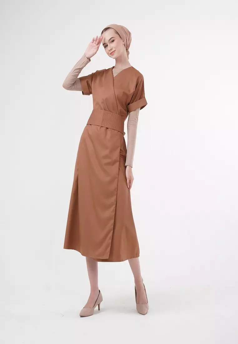 Talita Midi Dress Brown