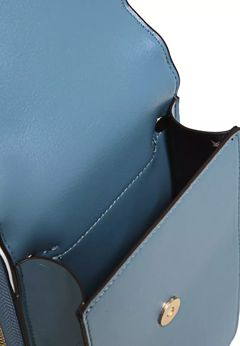 Sling Bag Tas Selempang Wanita Flower Motive Many Pocket Material Leather ORIGINAL