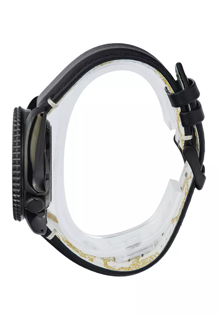 Seiko 5 Sports - Jam Tangan Analog Pria - Black Leather Strap - SRPK39K1 - 55th Anniversary Bruce Lee - Limited Edition