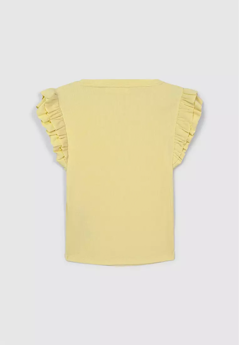 Woman Ruffled Sleeves T-Shirt