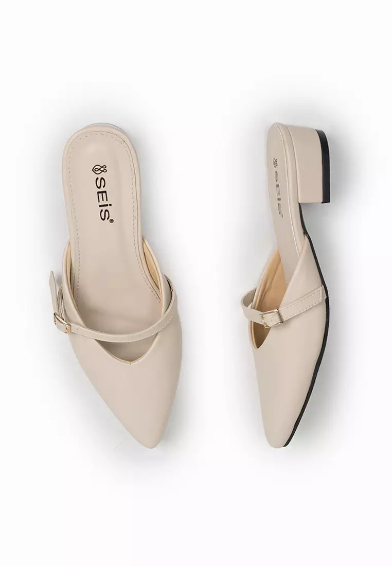 SEIS Viva Sandal Mules Wanita Heels 3 cm - CREAM