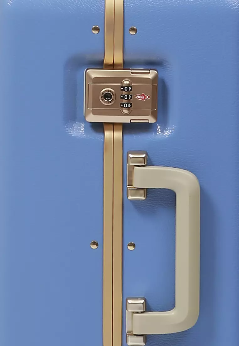 Carlton Tas Koper Alumunium Frame Size 20 Inch Travel Bag Unisex Large Compartment TSA Lock Material Polycarbonate ORIGINAL - Blue