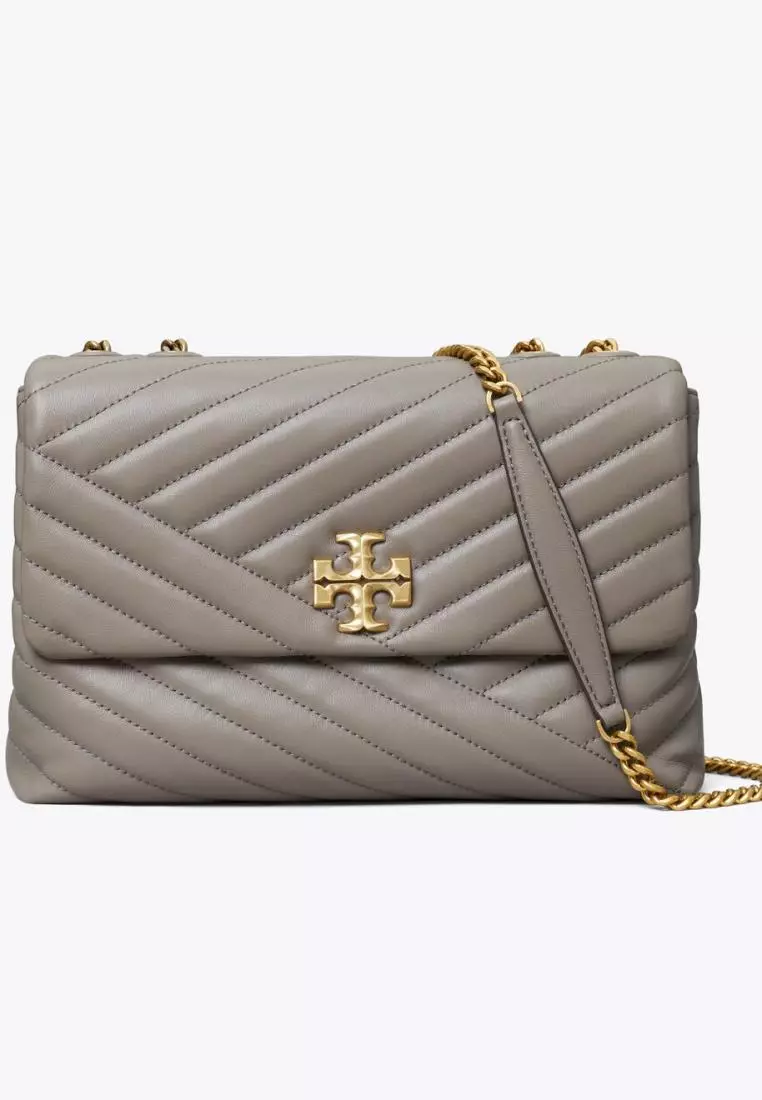 Tory Burch Kira Chevron Convertible Shoulder Bag Grey Heron