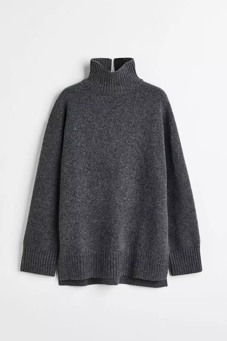 Oversized polo outlet neck jumper