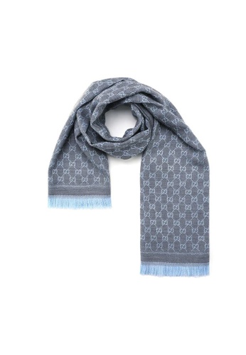 Gucci grey Wool Gg Jacquard Scarf Scarf 9D3ACAC3D6207AGS_1