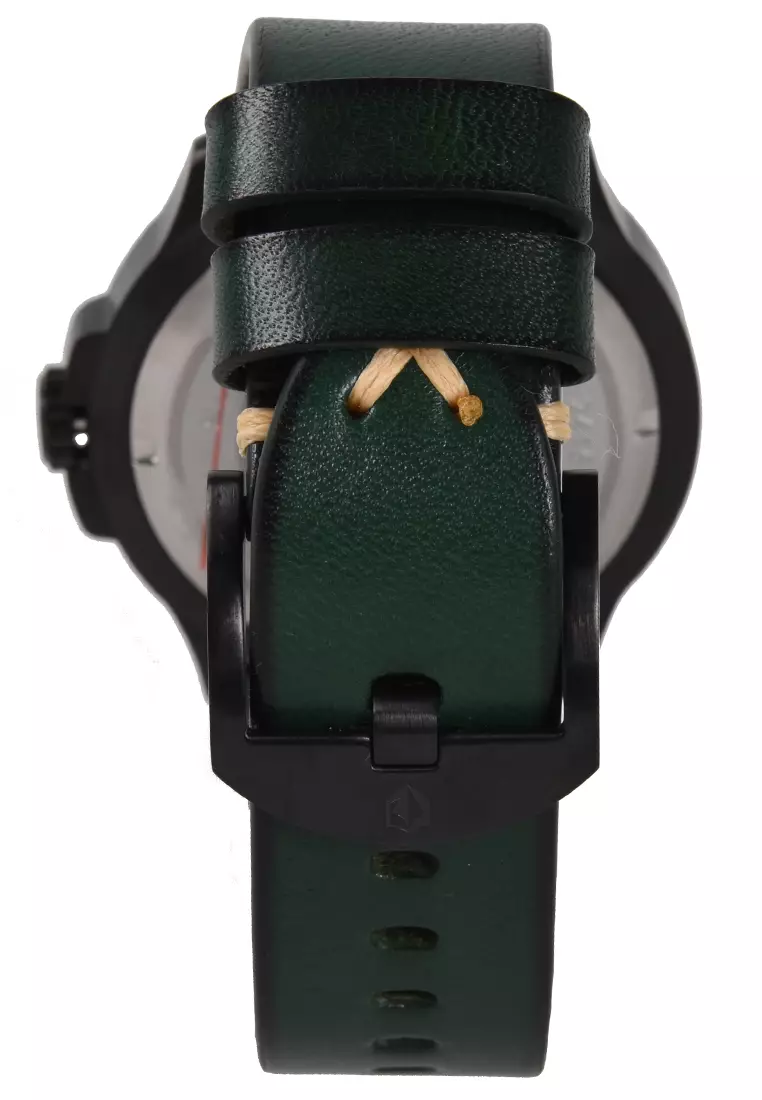 Expedition - Jam Tangan Pria - Black - Green Leather Strap - 6789MDLIPGN