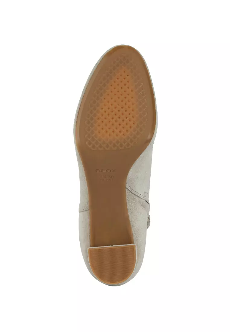 GEOX Ladies Pheby 50 Medium Heel Ankle Boots - Sand D36QMB-00021-C5004F3