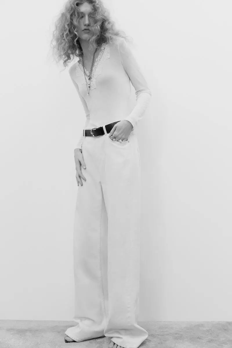 Lace-trimmed top