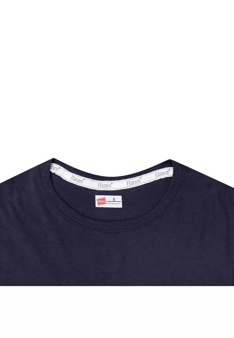 Mens Navy Blue Round Neck T-Shirt