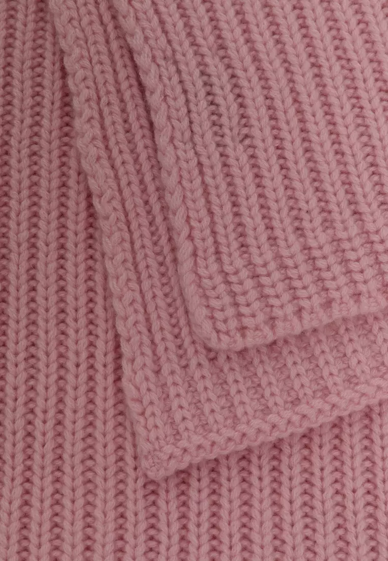 Knit Wool With Patch Scarf