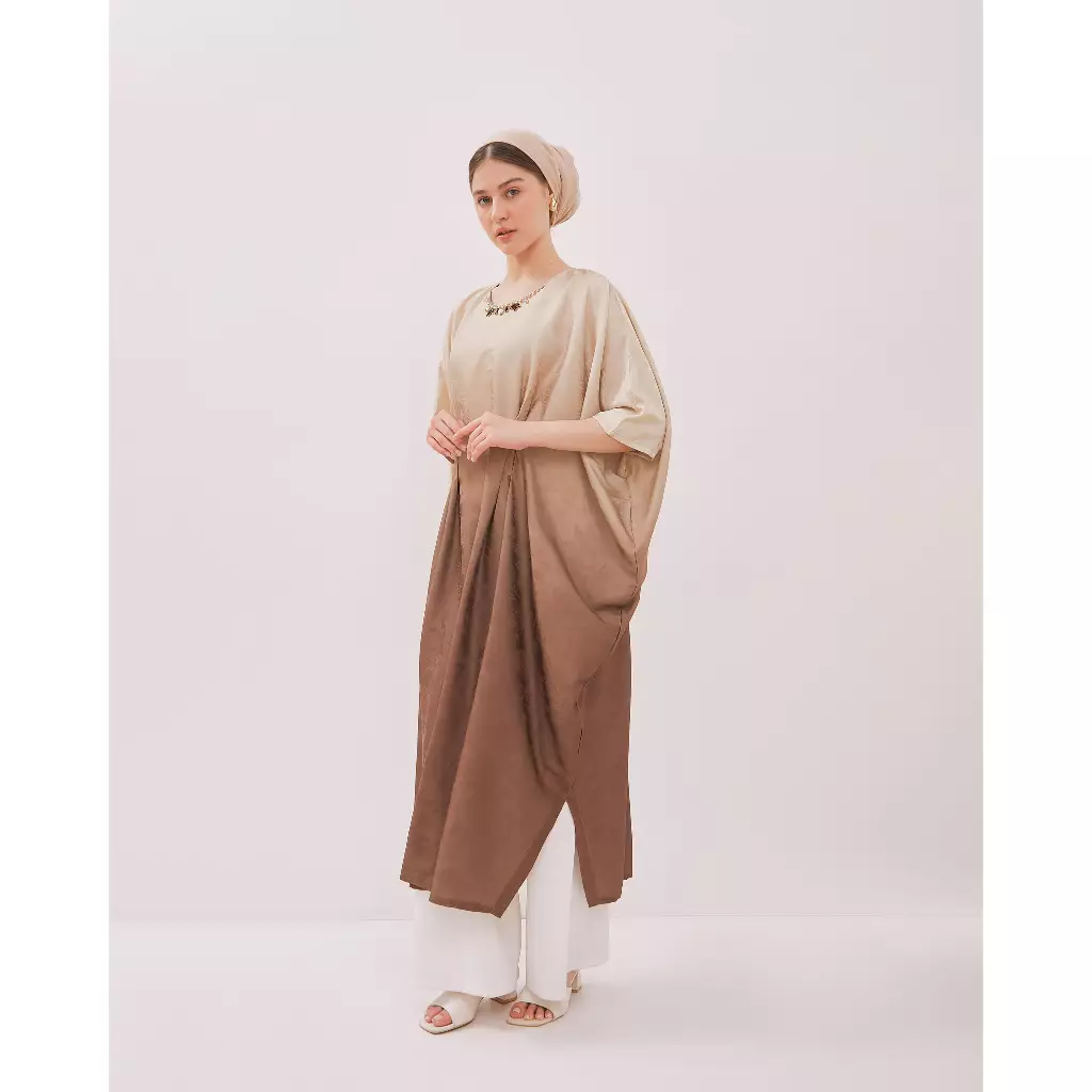 Urban Exchange Kaftan Angel Brown - Abaya Long Dress Premium Lebaran Muslim