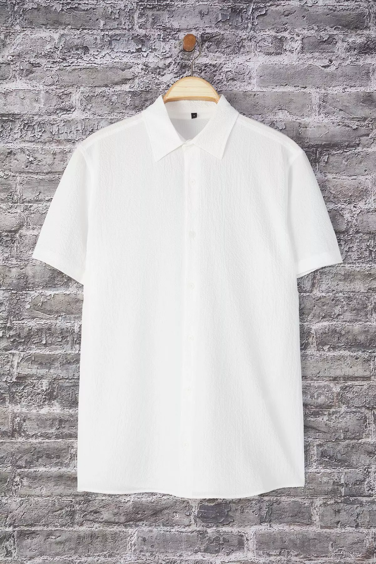 White Regular Fit Textured Loose Casual Men's Shirt TMNSS25GO00076