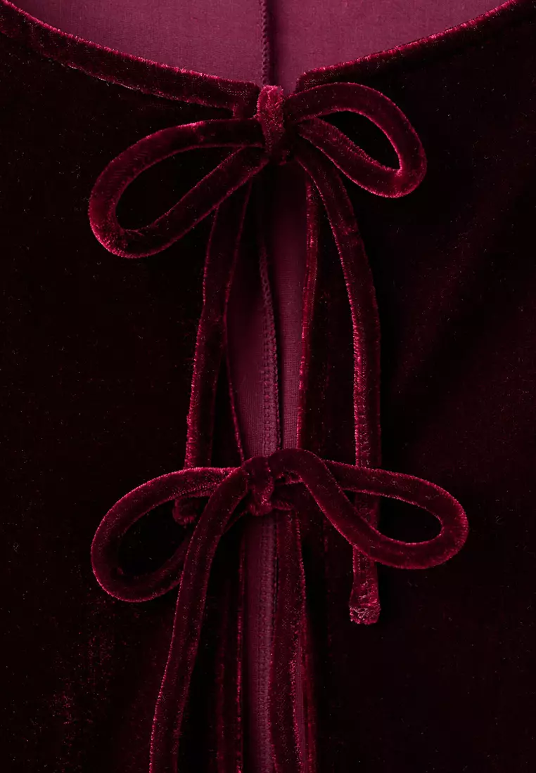 Velvet Blouse with Bows